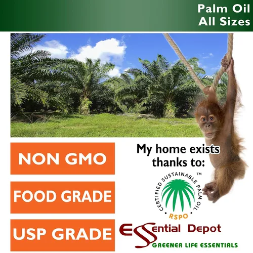 Miniatura 2 de Essential Depot Aceite de palma - Certificado RSPO - Sostenible - Grado alimenticio - Kosher - No hidrogenado - 1 galón - Recipiente de polietileno