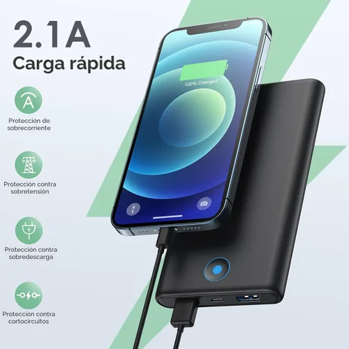 Miniatura 3 de [Paquete de 2] Cargador portátil de 20000 mAh, batería de carga rápida ultradelgada con salidas USB duales, cargador de teléfono portátil esencial