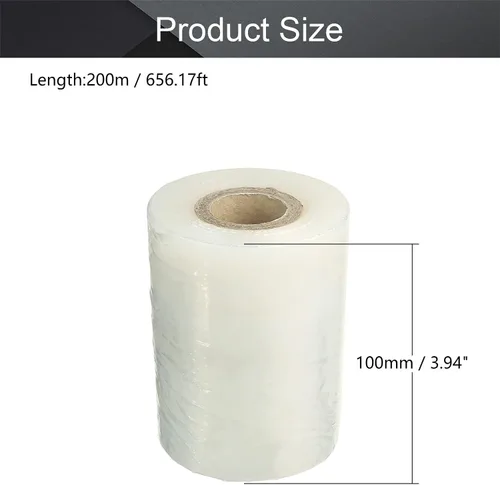 Miniatura 2 de Othmro 2 piezas de película elástica de 3.9 in x 656.2 ft, película elástica de plástico duradero, rollo de envoltura retráctil resistente