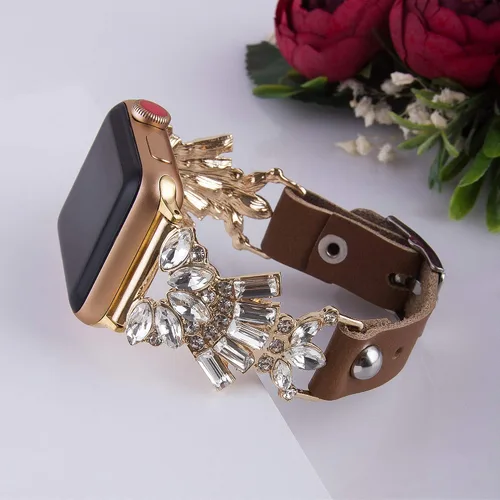 Miniatura 3 de VIQIV Bling Jewelry - Pulsera compatible con Apple Watch Ultra de 1.496 pulgadas, 1.575 pulgadas, 1.614 pulgadas, 1.654 pulgadas, 1.732 pulgadas