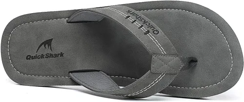 Miniatura 3 de Quickshark Sandalias de cuero para hombre, sandalias de playa con soporte de arco