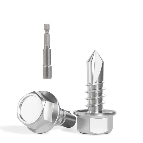 Miniatura 8 de VGBUY 170 tornillos autoperforantes para metal, tornillos autorroscantes de chapa metálica de acero inoxidable 410 #10 x 3/4 pulgadas, tornillos