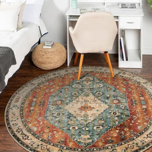 Miniatura 306 de Lahome Alfombra Bohemia Tribal Lavable de 3 x 5, Alfombras Antideslizantes para Entrada, Dormitorio, Sala de Estar, Vintage, Ultra Suave, No