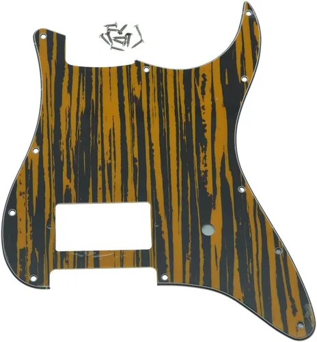 Miniatura 18 de KAISH - Golpeador de guitarra con 11 agujeros, estilo ST/Strat, un humbucker, para Delonge Stratocaster/Strat, color perla envejecida
