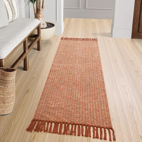 Miniatura 12 de Lahome Alfombras de baño bohemias, alfombra pequeña de 2 x 3 pies, alfombra ligera para entrada, alfombra de algodón tejida con borlas, alfombra