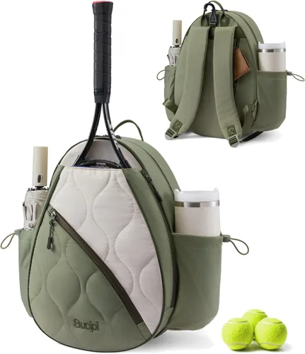 Mochila de tenis Sucipi para mujeres y hombres, mochila para raquetas de tenis resistente al agua y lavable a máquina, bolsa deportiva ligera para