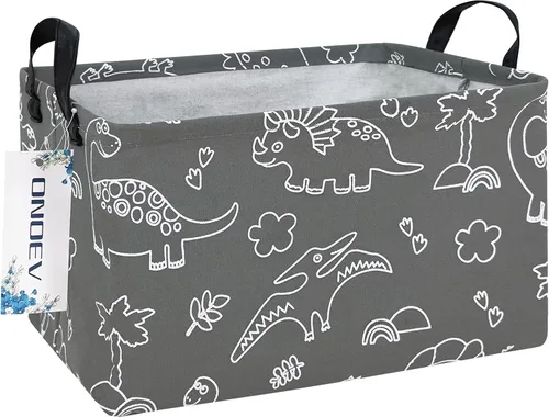 Miniatura 21 de Cesta de lavandería plegable rectangular, canasta de lona, cesta para guardería, adecuada para niños, oficina, dormitorio, ropa, almacenamiento