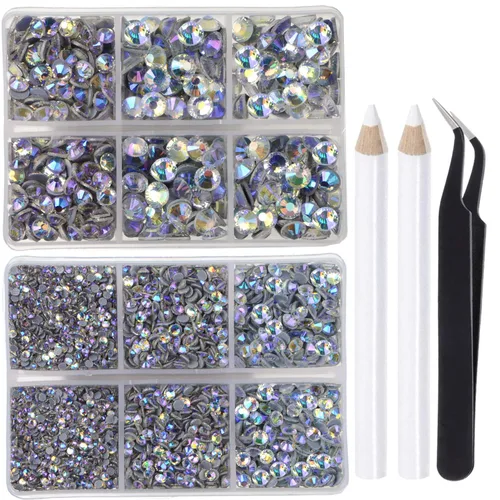 Miniatura 56 de LPBeads 10000 unidades de diamantes termoadhesivos SS6 amatista con parte trasera plana, gemas de diamantes de imitación de cristal redondas