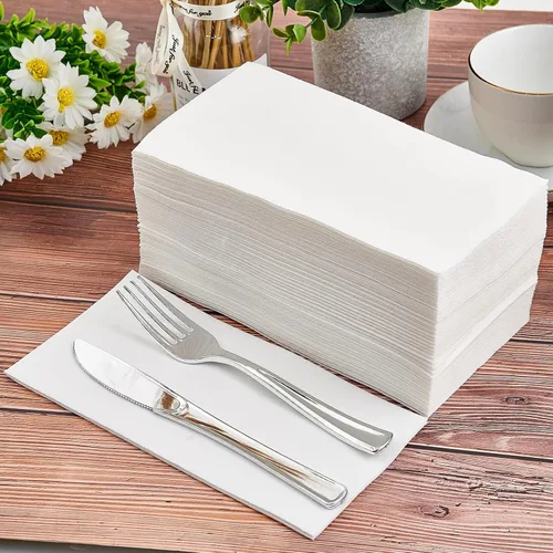 Miniatura 2 de 420 UNIDADES Toallas de mano desechables para baño, toallas de papel suaves y absorbentes para invitados, toallas de mano decorativas desechables