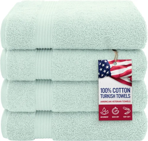 Miniatura 45 de Toalla American Veteran, Juego de Toallas de Mano para Baño de 4, 100% Conjunto de Toallas de Mano Turcas de Algodón, Toallas de Mano Suave