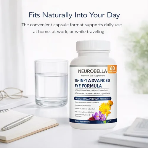 Miniatura 2 de Neurobella Eye Formula, suplemento diario de bienestar ocular 15 en 1 con luteína, zeaxantina, arándano y vitaminas, fórmula de cápsula limpia