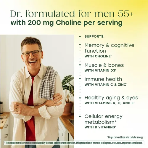 Miniatura 3 de MegaFood Multivitamínico Avanzado para Hombres de 55+, Multivitaminas para Hombres 50 Plus, B12 Metilado, Metil Folato, Colina, Vitamina D, Salud