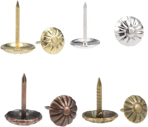 Miniatura 3 de Tachuelas de tapicería, 200 piezas de clavos de muebles de 7/16 pulgadas, clavos de tapicería para muebles, bricolaje, proyectos de bricolaje, Latón