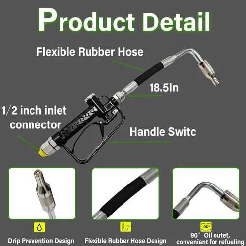 Miniatura 3 de Válvula de control de aceite manual con boquilla dispensadora de 1/2 pulgada NPT, 150-1500 Psi, 100Bar, válvula de control de bomba de transferencia