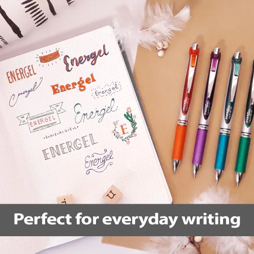 Miniatura 5 de Pentel EnerGel BL77-D - Bolígrafo de tinta de gel con mecanismo de botón (0.014 in, 12 unidades), color verde