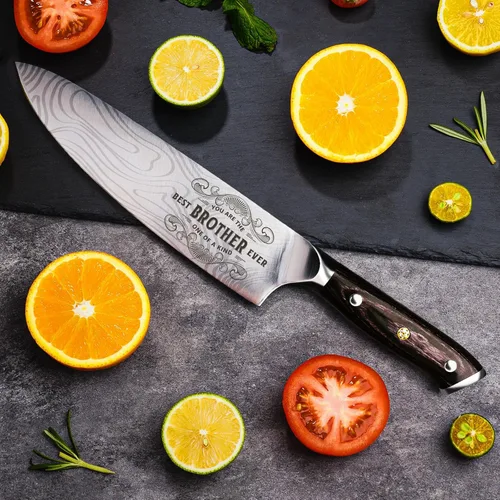 Miniatura 2 de Funistree Regalos para hermanos hombres, cuchillo de cocina para hermanos, regalos para cumpleaños, 8 pulgadas, cuchillo de chef profesional alemán