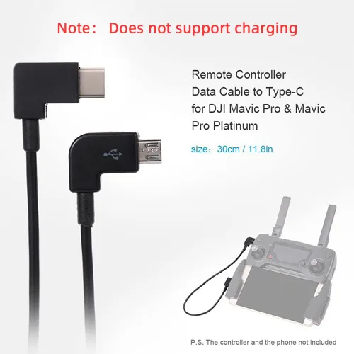 Miniatura 3 de cablecc Cable de datos OTG de control remoto Tipo-C a Micro USB Compatible con Fotografía Aérea FPV Mavic Pro Platinum Mavic Pro RC Accesorios