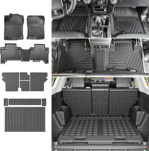Miniatura 26 de powoq Tapete de suelo compatible con Honda Pilot 2016-2022 con alfombrilla de respaldo, forro de carga de repuesto para accesorios Honda Pilot