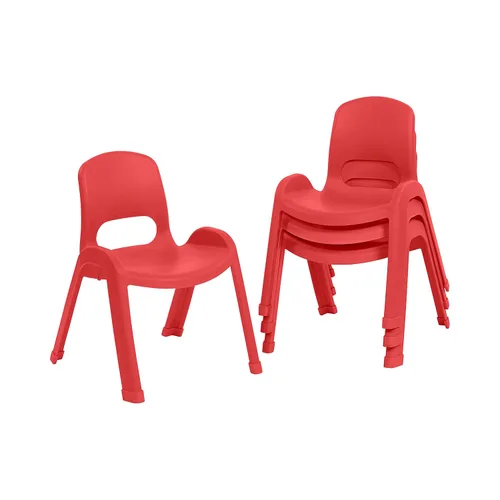 Miniatura 14 de ECR4Kids Silla apilable SitRight de plástico, 11 pulgadas, muebles de aula, negro, paquete de 4