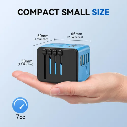 Miniatura 4 de Unidapt Adaptador de viaje universal, adaptador de enchufe internacional rápido 2,4A 4-USB enchufe de alimentación europeo, cargador de pared de CA