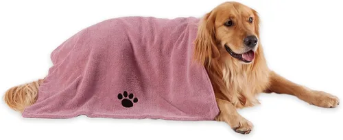 Miniatura 19 de Bone Dry Colección de toallas de aseo para mascotas, microfibra absorbente, XL, 41 x 23.5 pulgadas, color verde bordado Bordado verde