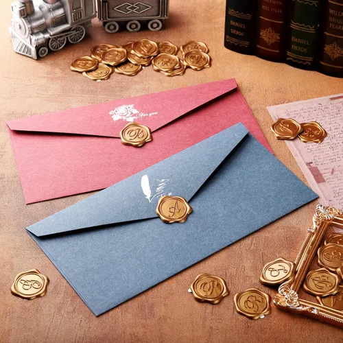 Miniatura 7 de Yoption - Pegatinas de sello de cera con letra inicial del alfabeto D, paquete de 100 pegatinas autoadhesivas de oro antiguo, letras para sobres