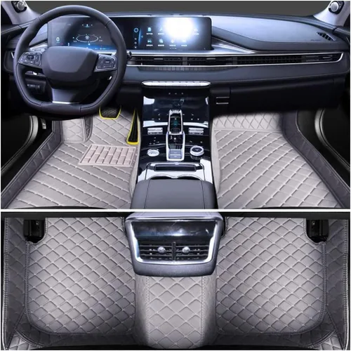 Miniatura 16 de Personaliza las alfombrillas de cuero de lujo de protección para todo tipo de clima para automóviles, SUV y camiones según el modelo automotriz beige