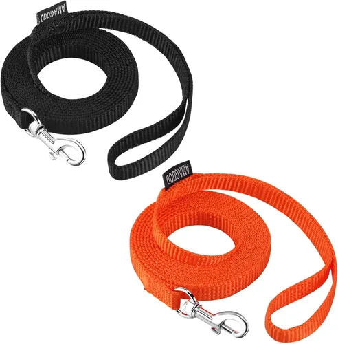 Miniatura 26 de AMAGOOD 6 pies de correas para cachorros/perros, correa de estilo tradicional resistente con gancho de cuello fácil de usar, correa para perros Negro