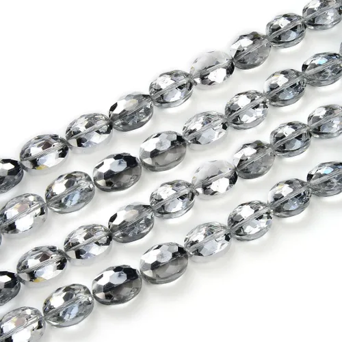 Miniatura 14 de 50pcs Checa 16mm (0.63 inch) Grande facetado Plano Oval Cristal Cuentas Espaciador Amatista Púrpura