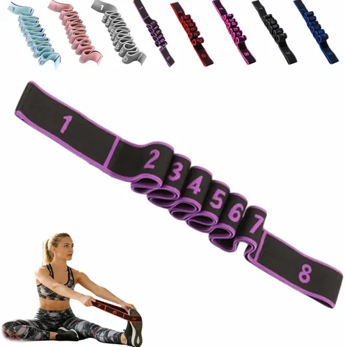 Miniatura 23 de Banda de resistencia de fitness para estiramiento y yoga, bandas de resistencia con asas para brazos, ejercicio de tirador de moda, bandas