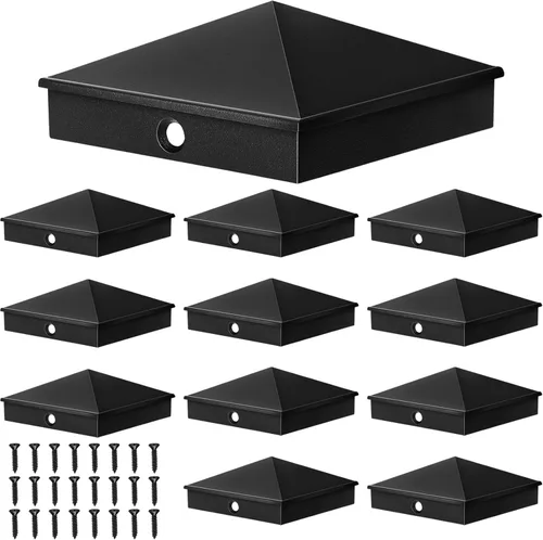 Miniatura 13 de Cubiertas de poste de aluminio Dunzy Tapas de poste de valla de pirámide para manga nominal con tornillos para buzón de correo al aire libre