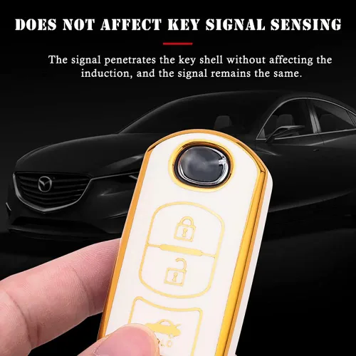 Miniatura 4 de ontto Funda de TPU suave para llave de protección completa compatible con Mazda 6 2 5 3 8, Beige