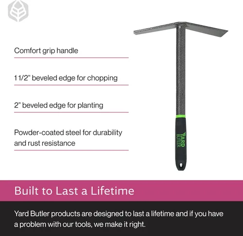Miniatura 4 de yard butler 100051052 EMW0072035 Terra Mattock All Steel 16" Cultivador Tiller Weeding Dual, N