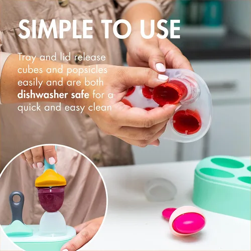 Miniatura 6 de Boon PULP Bandeja de silicona para congelador, incluye bandeja de silicona y tapa con 2 comederos de silicona PULP para bebés, almacenamiento