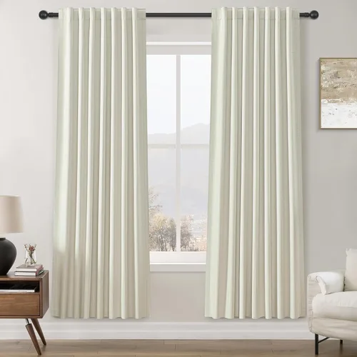 Miniatura 62 de Cortinas opacas de 54 pulgadas de largo para dormitorio, sala de estar, cortinas beige con aislamiento térmico, oscurecimiento de la habitación