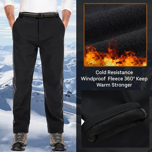 Miniatura 3 de Jessie Kidden - Pantalones de hombre impermeables, para actividades en exteriores, senderismo, nieve, esquí, pesca, con forro de felpa, térmicos