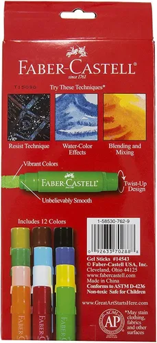 Miniatura 2 de Faber-Castell Palitos de gel - 12 crayones de acuarela retorcidos para niños con pincel - Acuarelas para niños
