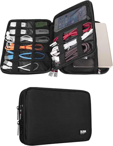 Miniatura 15 de Organizador de equipaje con doble capa para viajes BUBM, para llevar dispositivos y accesorios electrónicos., Azul, 2 capas M