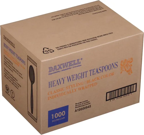 Miniatura 2 de Daxwell cuchara de té pesada, de tamaño completo, plástico negro, Negro, 1000