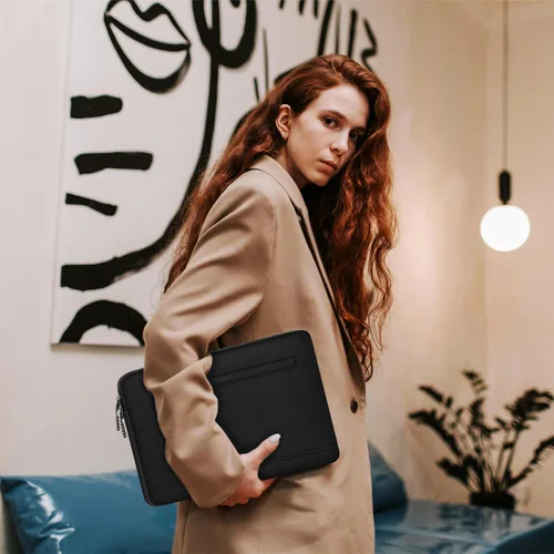 Miniatura 7 de Funda para laptop de 15.6 pulgadas, a prueba de golpes, funda protectora para computadora con bolsillo frontal, resistente al agua, duradera, bolsa