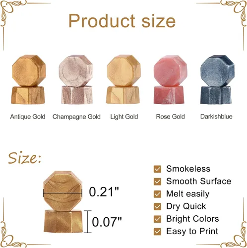 Miniatura 7 de Yoption Juego de 210 cuentas de cera de sellado de oro antiguo para invitaciones de boda, tarjetas de Navidad, sobres, paquetes de vino, regalos
