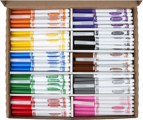 Miniatura 5 de Marcadores de línea fina Crayola, paquete de 200 unidades, marcadores a granel para niños para preescolar, jardín de infantes, aulas de primaria
