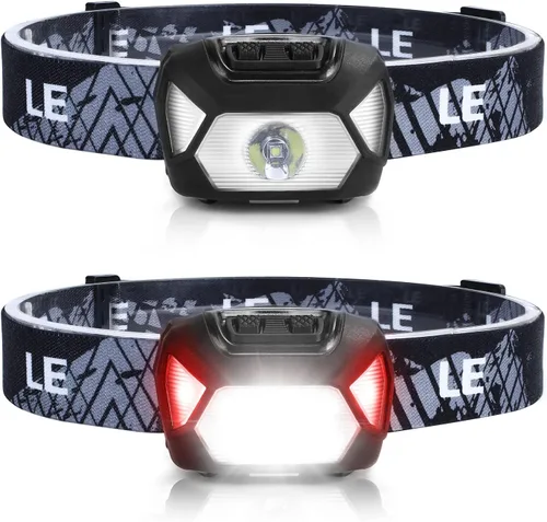 Miniatura 9 de Lepro 320015 - Linterna frontal con batería – 1300Lux lámpara LED súper brillante con luz roja, linternas frontales impermeables IPX4 para acampar