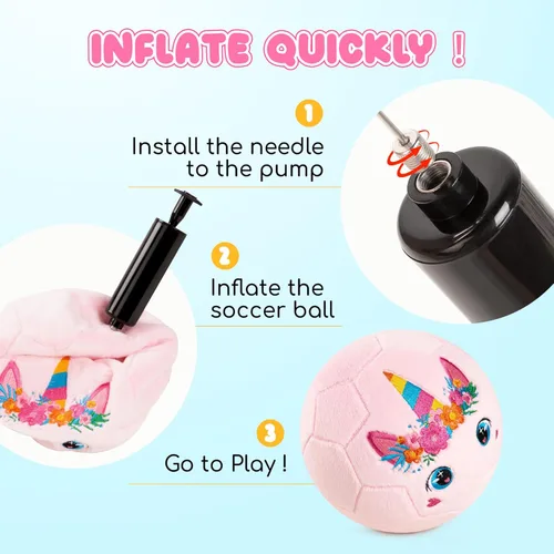 Miniatura 7 de ZOOJOY Pelotas de fútbol interior para niños de 1 a 3 años, pelota de fútbol silenciosa tamaño 3 de felpa suave e inflable para niños de 3 a 5 años