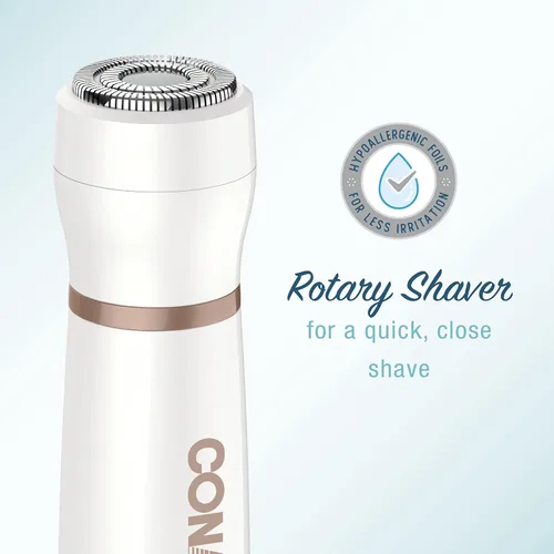 Miniatura 3 de Conair Depilación facial todo en 1 para mujeres, recortadora eléctrica inalámbrica, perfecta para cara, orejas/nariz, cejas y líneas de bikini