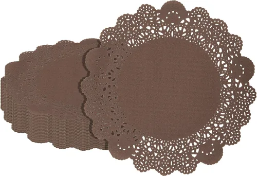 Miniatura 30 de Restaurantware Pastry Tek Blondas de Encaje de 4 x 4 Pulgadas 100 Vajilla Decorativa - Blondas de Mesa Desechables Redondas de Papel Negro