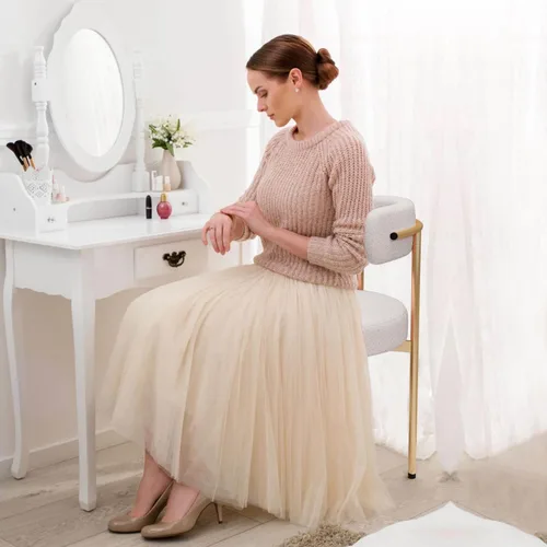 Miniatura 2 de Silla de escritorio sin ruedas, silla decorativa cómoda para sala de estar, comedor, dormitorio, oficina en casa, moderna de mediados de siglo