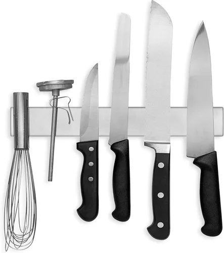 Miniatura 15 de Portatuchillos magnético de madera de acacia de 10 pulgadas con uso multiusos, soportes magnéticos para cuchillos de cocina, portacuchillos