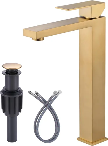 Miniatura 15 de Grifo de baño negro ARCORA Grifo negro mate para lavabo de baño Grifo de baño moderno de un solo agujero con líneas de suministro cUPC y desagüe