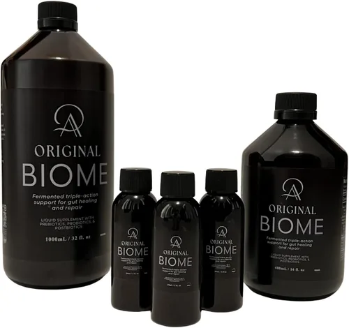 Miniatura 6 de Original Biome, mezcla líquida 3 en 1 de probióticos, prebióticos y postbióticos, bioma vivo fermentado con hierbas curativas para apoyo intestinal
